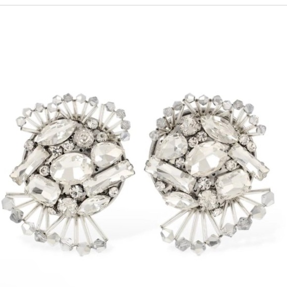 AREA. NEW Distressed BIG. crystal earrings - Picture 1 of 4